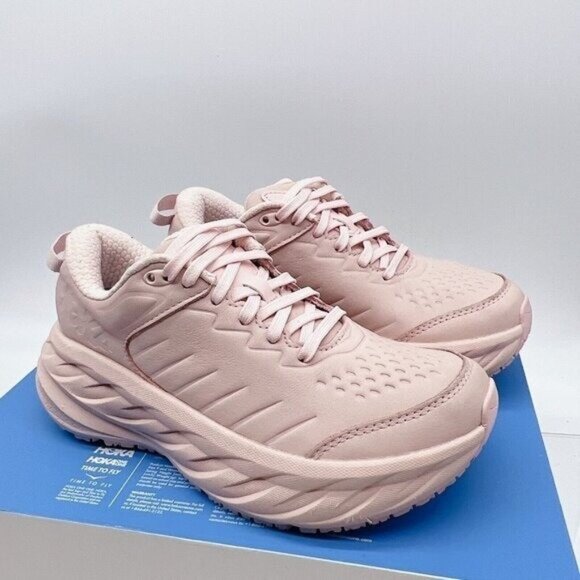 Hoka One One Bondi SR Running Shoes Peach Whip Pink Leather Womens US 10 - Picture 1 of 12
